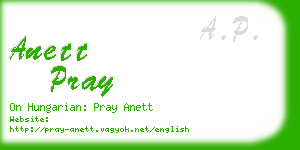 anett pray business card